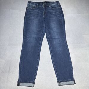 Judy Blue Miles City Mid‎ Rise Cuffed Dark Wash Slim Fit Jeans Women's Size 9/29